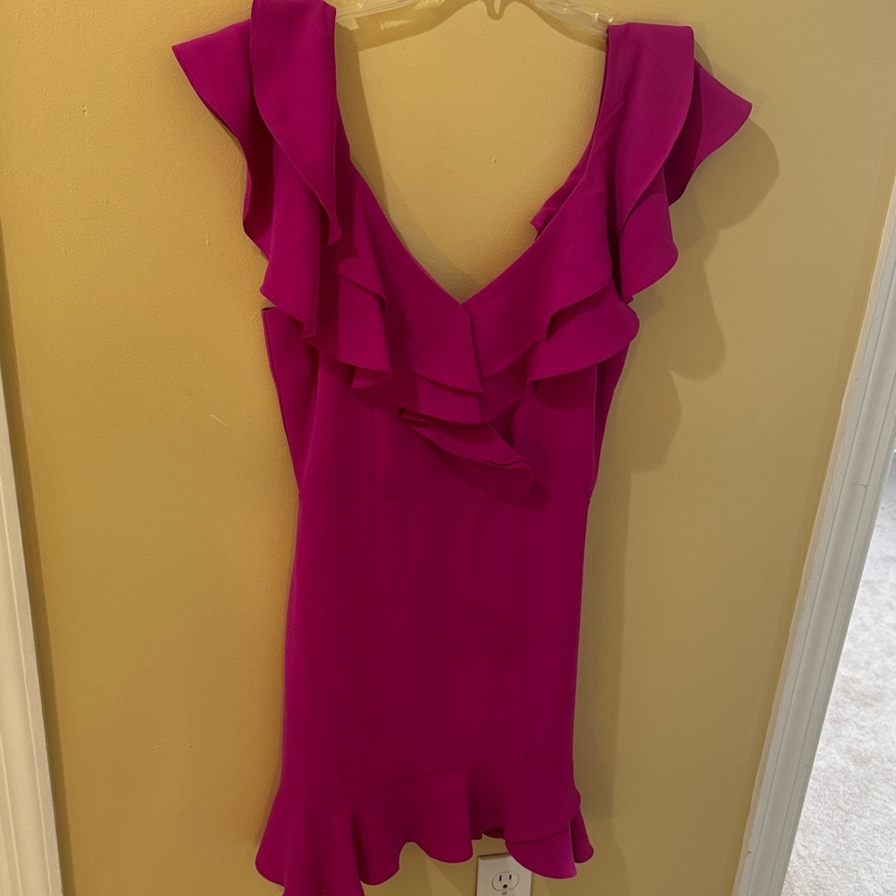 TCEC Fuchsia Ruffle Mini Dress